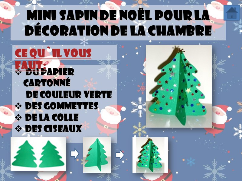 Mini sapin de Noël pour la décoration de la chambre   Du papier